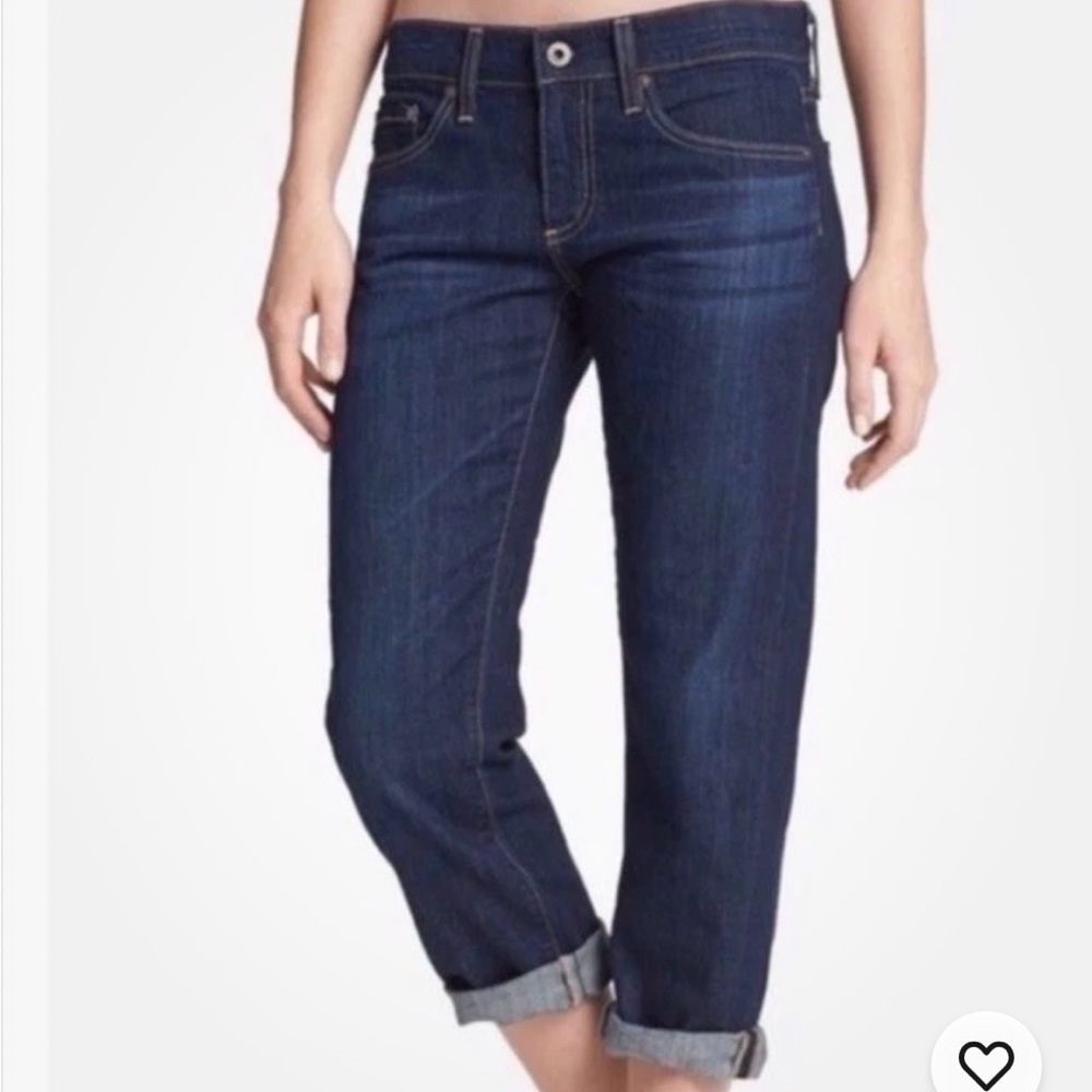 AG Adriano Goldschmied The Tomboy Crop Relaxed Straight Crop - Size 25R Blue EUC